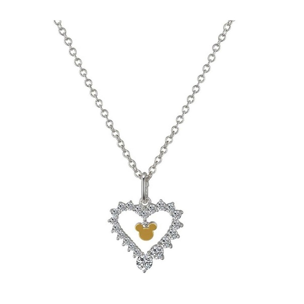 14k Gold Flash & Silver Plated Disney's
Mickey Cubic Zirconia Heart Pendant